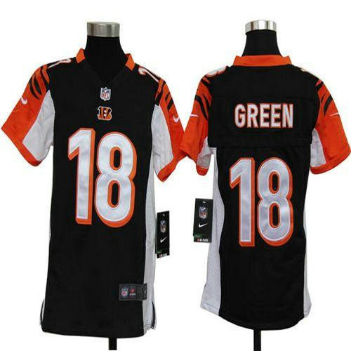 Nike Bengals #18 A.J. Green Black Team Color Youth Stitched NFL Elite Jersey