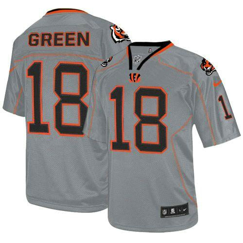 Nike Bengals #18 A.J. Green Lights Out Grey Youth Stitched NFL Elite Jersey