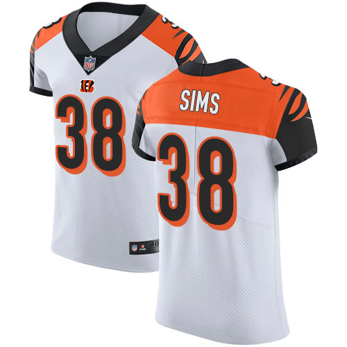 Nike Bengals #38 LeShaun Sims White Men's Stitched NFL New Elite Jersey