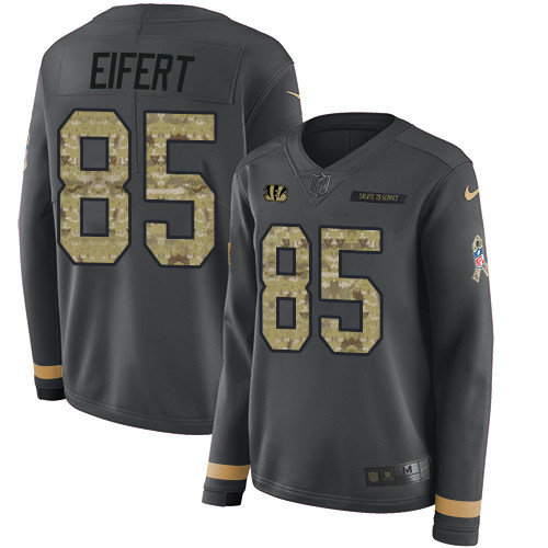 Nike Bengals #85 Tyler Eifert Anthracite Salute to Service Women's Stitched