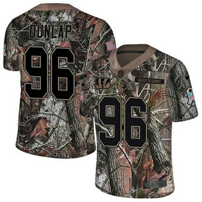 Nike Bengals #96 Carlos Dunlap Camo Youth Stitched NFL Limited Rush Realtree Jersey