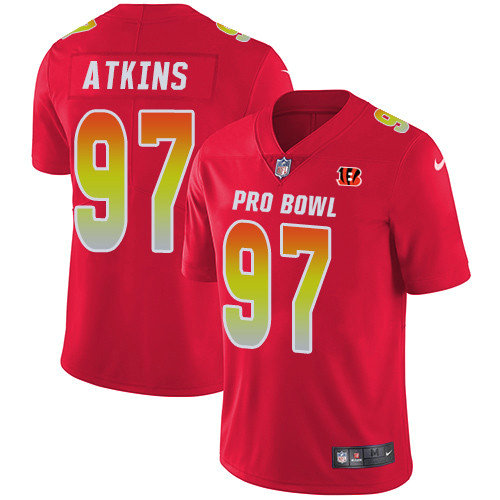 Nike Bengals #97 Geno Atkins Red Youth Stitched NFL Limited AFC 2019 Pro Bowl Jersey