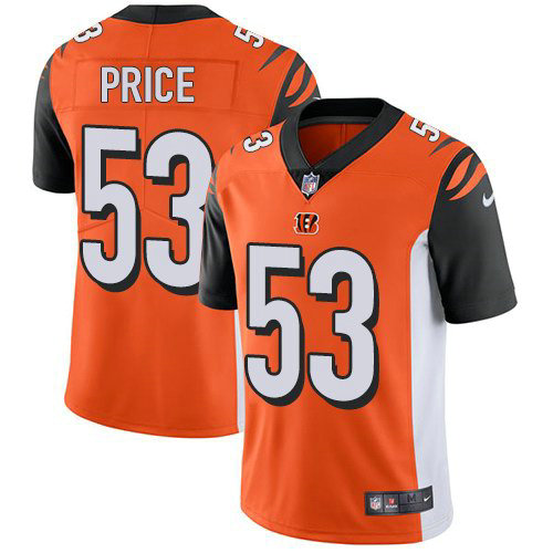 Nike Bengals 53 Billy Price Orange Youth Vapor Untouchable Limited Jersey