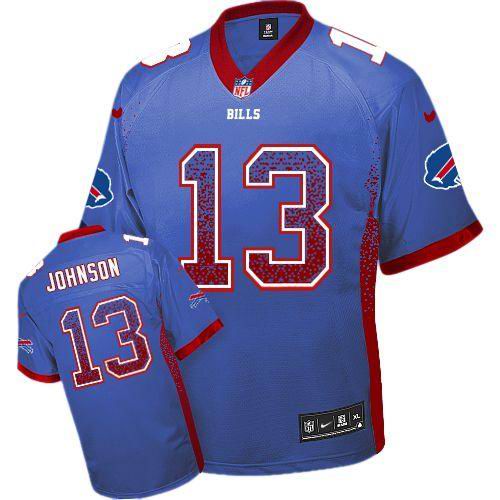 Nike Bills #13 Steve Johnson Royal Blue Team Color Elite Drift Fashion Jersey