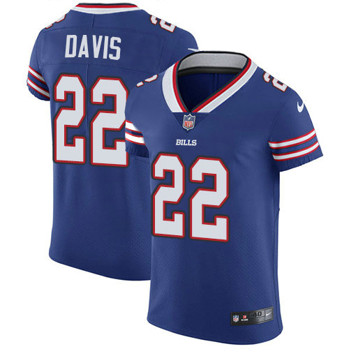 Nike Bills #22 Vontae Davis Royal Blue Team Color Men's Stitched NFL Vapor Untouchable Elite Jersey