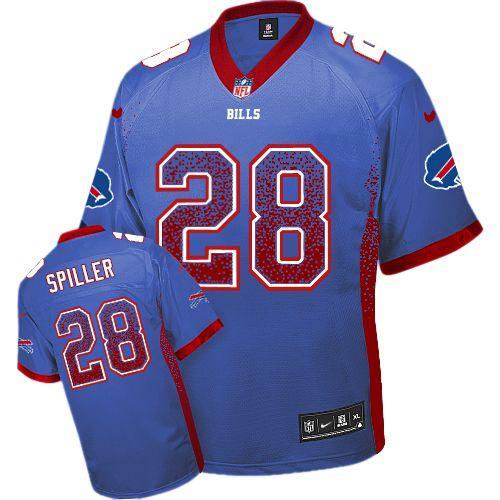 Nike Bills #28 C.J. Spiller Royal Blue Team Color Elite Drift Fashion Jersey
