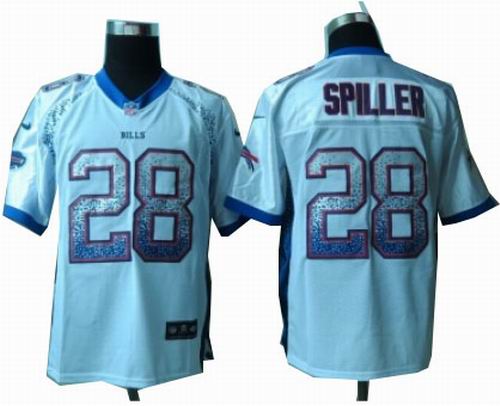 Nike Bills #28 C.J. Spiller white Elite Drift Fashion Jersey