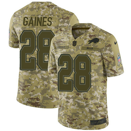 Nike Bills #28 E.J. Gaines Camo Men's Stitched NFL Limited 2018 Salute To Service Jersey
