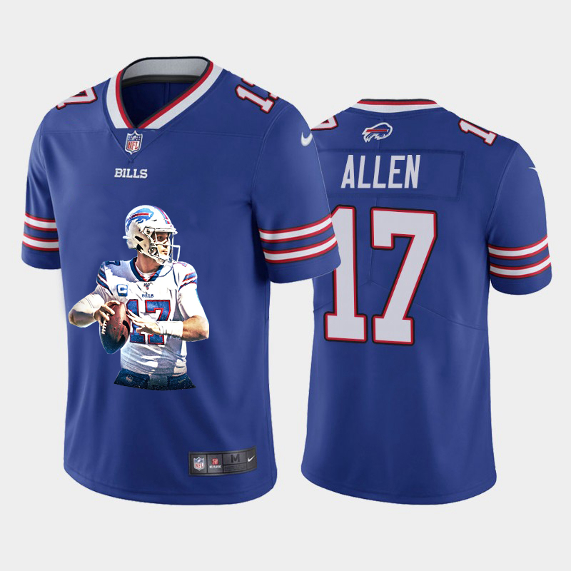 Nike Bills 17 Josh Allen Royal Player Name White Logo Vapor Untouchable Limited Jersey