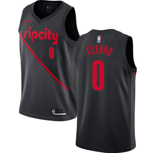 Nike Blazers #0 Damian Lillard Black NBA Swingman City Edition 2018 19 Jersey