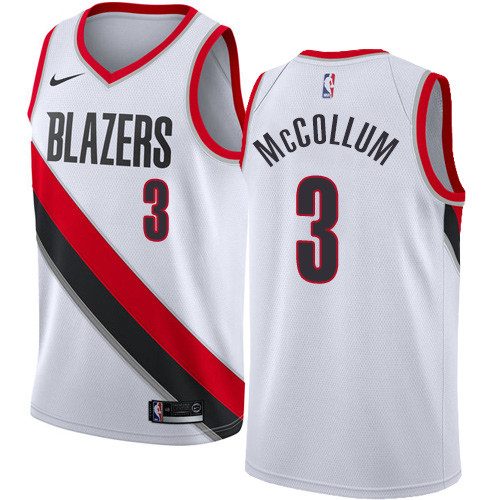 Nike Blazers #3 C.J. McCollum White NBA Swingman Association Edition Jersey