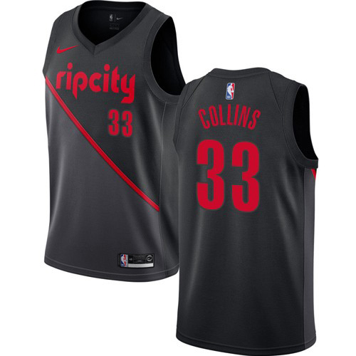 Nike Blazers #33 Zach Collins Black NBA Swingman City Edition 2018 19 Jersey