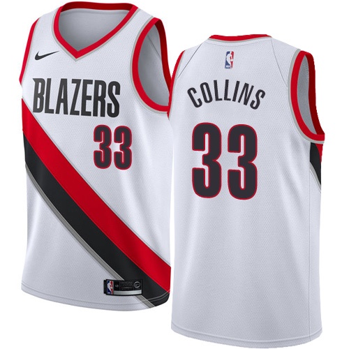 Nike Blazers #33 Zach Collins White NBA Swingman Association Edition Jersey
