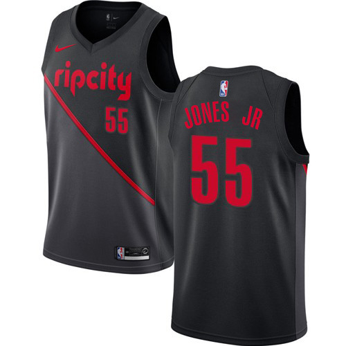 Nike Blazers #55 Derrick Jones Jr Black NBA Swingman City Edition 2018 19 Jersey