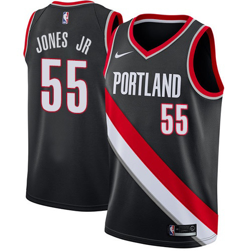 Nike Blazers #55 Derrick Jones Jr Black NBA Swingman Icon Edition Jersey