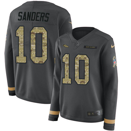 Nike Broncos #10 Emmanuel Sanders Anthracite Salute to Service Women's Stitched