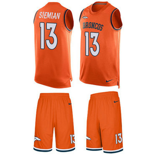 Nike Broncos #13 Trevor Siemian Orange Team Color Men's Stitched NFL Limited Tank Top Suit Jersey