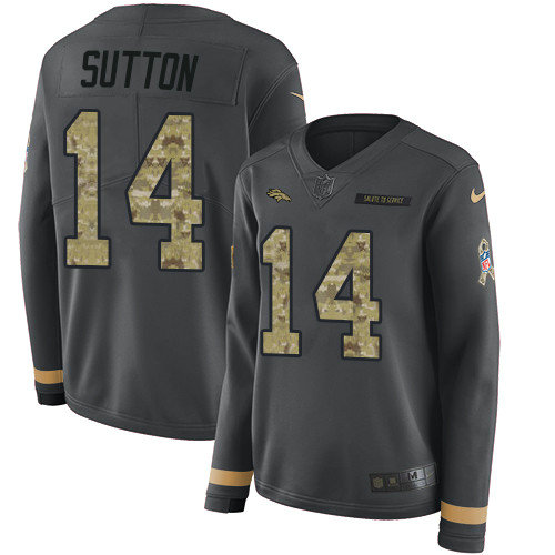 Nike Broncos #14 Courtland Sutton Anthracite Salute to Service Women's Stitched