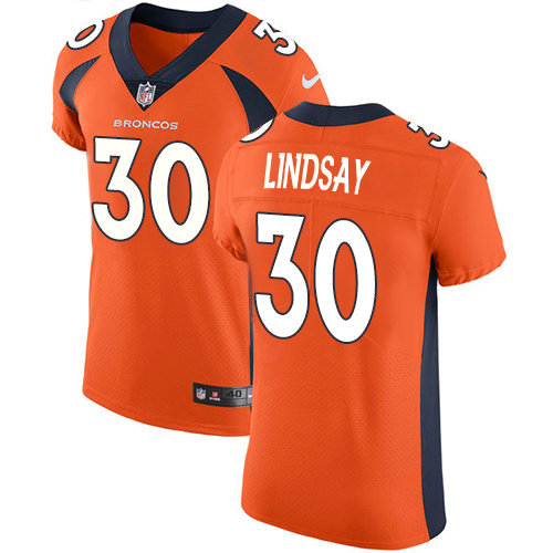 Nike Broncos #30 Phillip Lindsay Orange Team Color Men's Stitched NFL Vapor Untouchable Elite Jersey