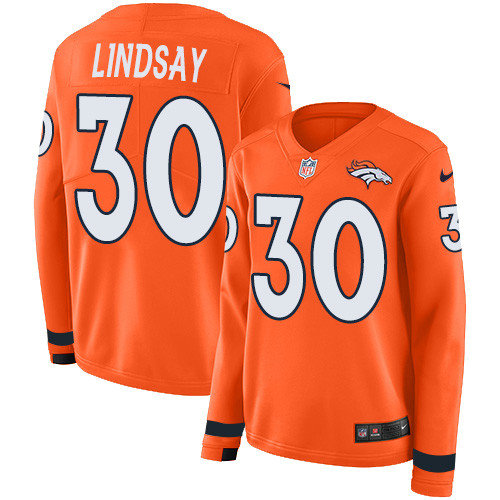 Nike Broncos #30 Phillip Lindsay Orange Team Color Women's