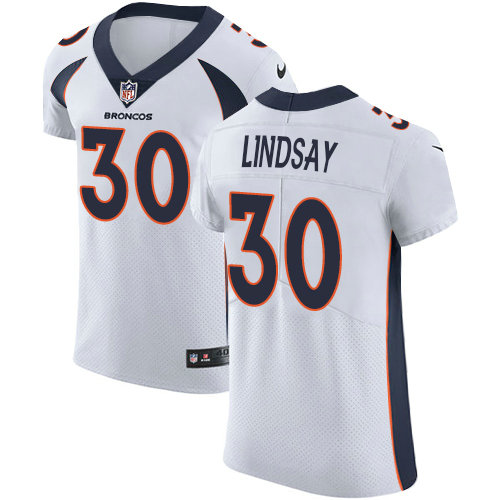 Nike Broncos #30 Phillip Lindsay White Men's Stitched NFL Vapor Untouchable Elite Jersey