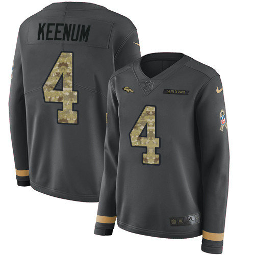 Nike Broncos #4 Case Keenum Anthracite Salute to Service Women's Stitched