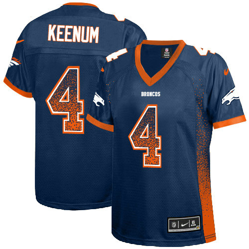 Nike Broncos #4 Case Keenum Blue Alternate Women's Stitched NFL Elite Drift Fashion Jersey