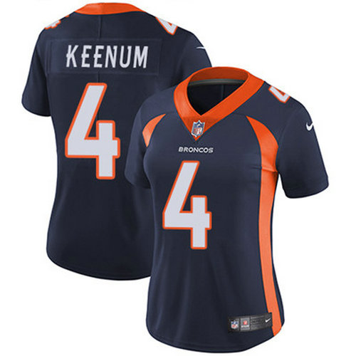 Nike Broncos #4 Case Keenum Blue Alternate Women's Stitched NFL Vapor Untouchable Limited Jersey