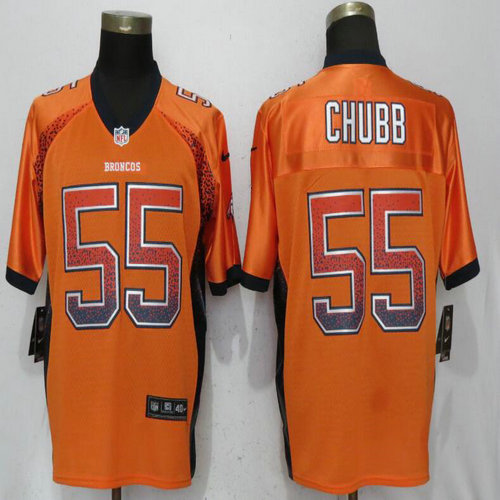 Nike Broncos #55 Bradley Chubb Orange Drift Fashion Elite Jersey