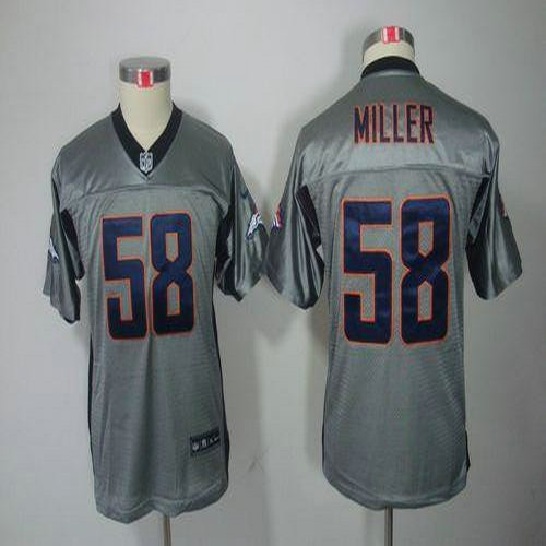 Nike Broncos #58 Von Miller Grey Shadow Youth Stitched NFL Elite Jersey