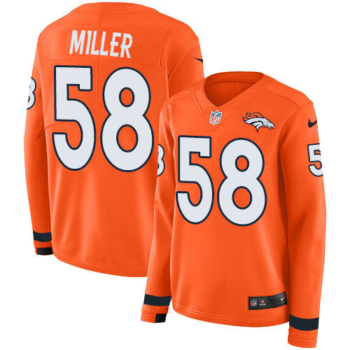 Nike Broncos #58 Von Miller Orange Team Color Women's Stitched NFL