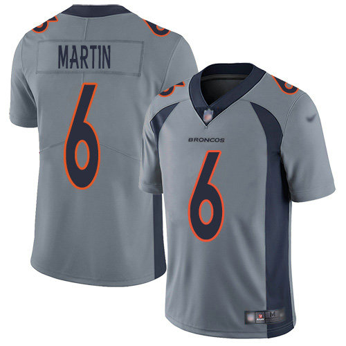 Nike Broncos #6 Sam Martin Gray Men's Stitched NFL Limited Inverted Legend Jersey