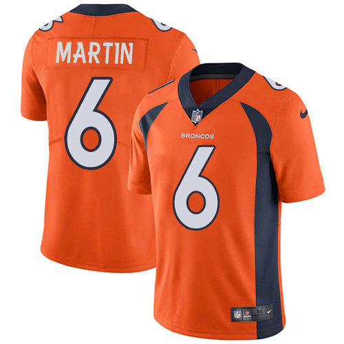 Nike Broncos #6 Sam Martin Orange Team Color Men's Stitched NFL Vapor Untouchable Limited Jersey