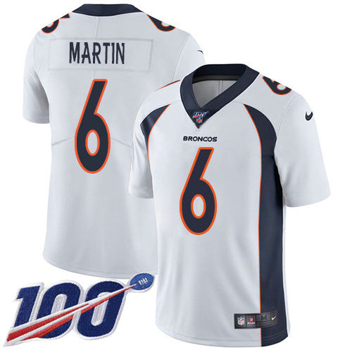 Nike Broncos #6 Sam Martin White Men's Stitched NFL 100th Season Vapor Untouchable Limited Jersey