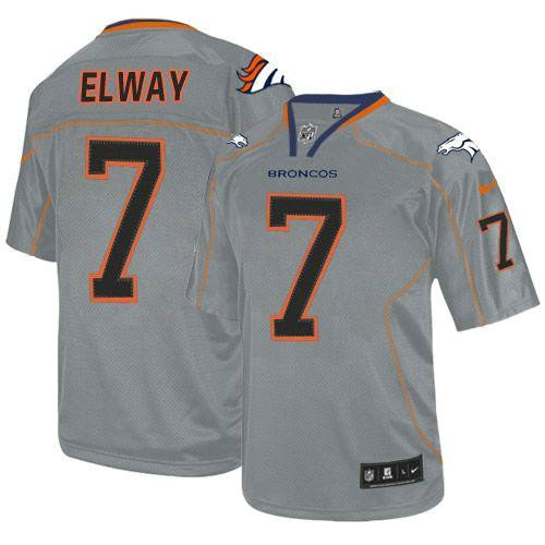 Nike Broncos #7 John Elway Lights Out Grey Youth Stitched NFL Elite Jersey
