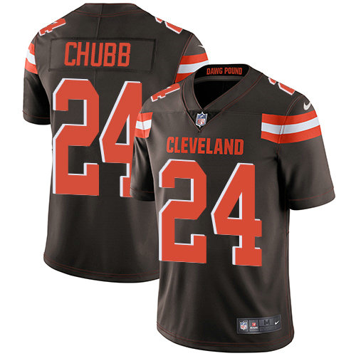 Nike Browns #24 Nick Chubb Brown Team Color Youth Stitched NFL Vapor Untouchable Limited Jersey