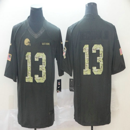 Nike Browns 13 Odell Beckham Jr Black Camo Salute To Service Limited Jersey