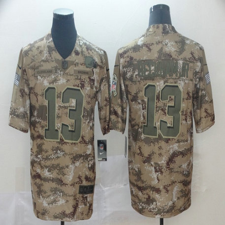 Nike Browns 13 Odell Beckham Jr Camo Salute To Service Limited Jersey