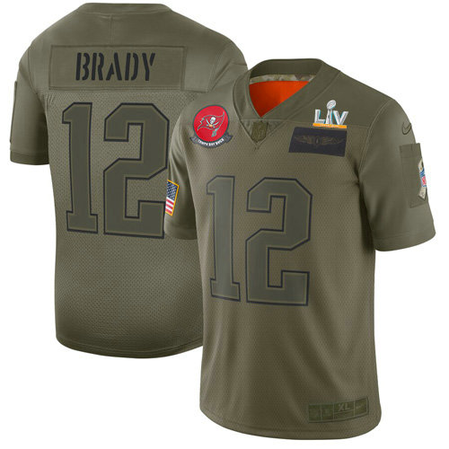 Nike Buccaneers #12 Tom Brady Camo Men's Super Bowl LV Bound Stitched NFL Limited 2019 Salute To Service Jersey