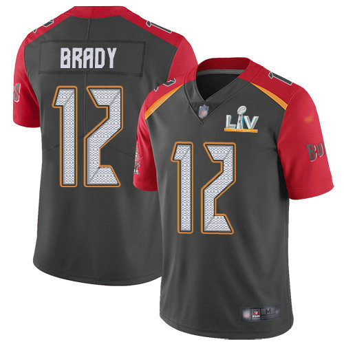 Nike Buccaneers #12 Tom Brady Gray Men's Super Bowl LV Bound Stitched NFL Limited Inverted Legend Jersey