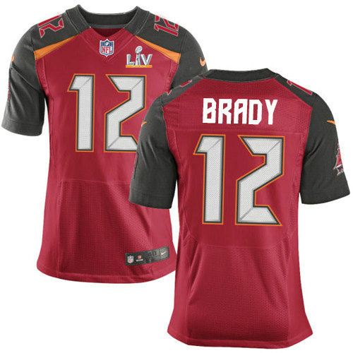 Nike Buccaneers #12 Tom Brady Red Team Color Men's Super Bowl LV Bound Stitched NFL Vapor Untouchable Elite Jersey