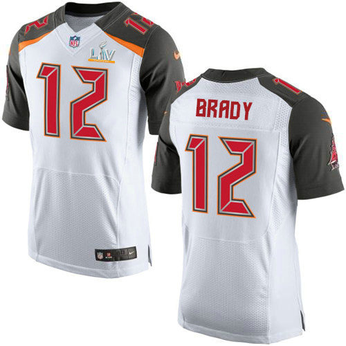 Nike Buccaneers #12 Tom Brady White Men's Super Bowl LV Bound Stitched NFL New Elite Jersey