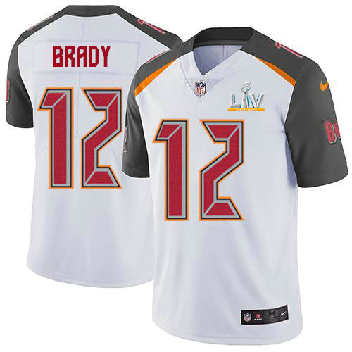 Nike Buccaneers #12 Tom Brady White Men's Super Bowl LV Bound Stitched NFL Vapor Untouchable Limited Jersey