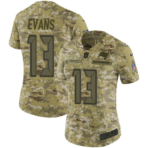 Nike Buccaneers #13 Mike Evans Camo Women's Stitched NFL Limited 2018 Salute to Service Jersey