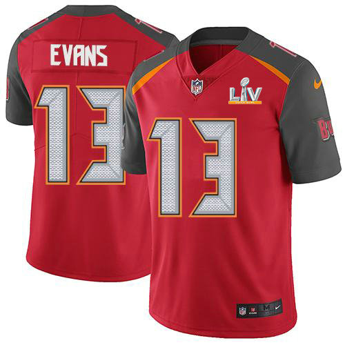 Nike Buccaneers #13 Mike Evans Red Team Color Youth Super Bowl LV Bound Stitched NFL Vapor Untouchable Limited Jersey