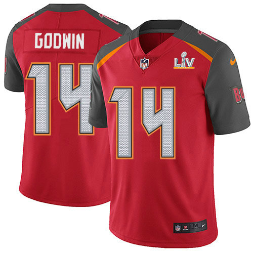 Nike Buccaneers #14 Chris Godwin Red Team Color Youth Super Bowl LV Bound Stitched NFL Vapor Untouchable Limited Jersey