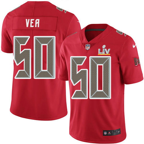 Nike Buccaneers #50 Vita Vea Red Men's Super Bowl LV Bound Stitched NFL Limited Rush Jersey