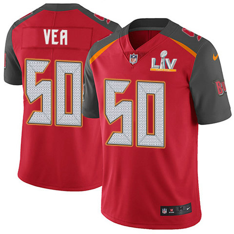 Nike Buccaneers #50 Vita Vea Red Team Color Youth Super Bowl LV Bound Stitched NFL Vapor Untouchable Limited Jersey