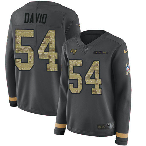 Nike Buccaneers #54 Lavonte David Anthracite Salute to Service Women's Stitched