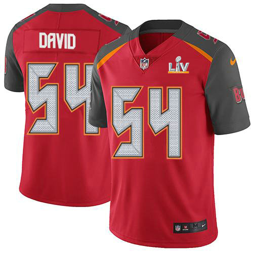 Nike Buccaneers #54 Lavonte David Red Team Color Youth Super Bowl LV Bound Stitched NFL Vapor Untouchable Limited Jersey